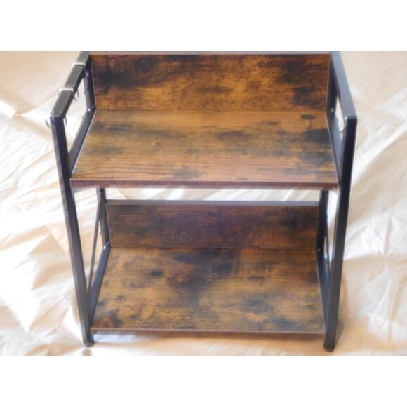 New 2-Tier Kitchen Counter Shelf Organizer, Coffee Bar Station Spice Rack, Brown - Picture 7 of 11